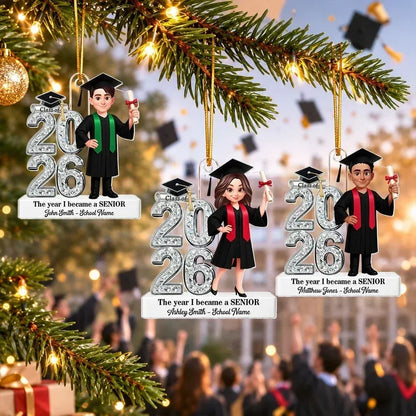 2-Layer Wooden Plaque, Personalized Graduate in Cap and Gown