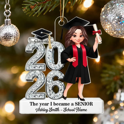 2-Layer Wooden Plaque, Personalized Graduate in Cap and Gown