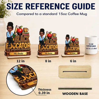 2-Layer Wooden Plaque, Black Educator Classroom Design