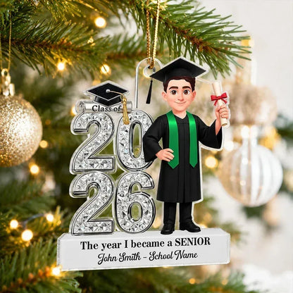 2-Layer Wooden Plaque, Personalized Graduate in Cap and Gown
