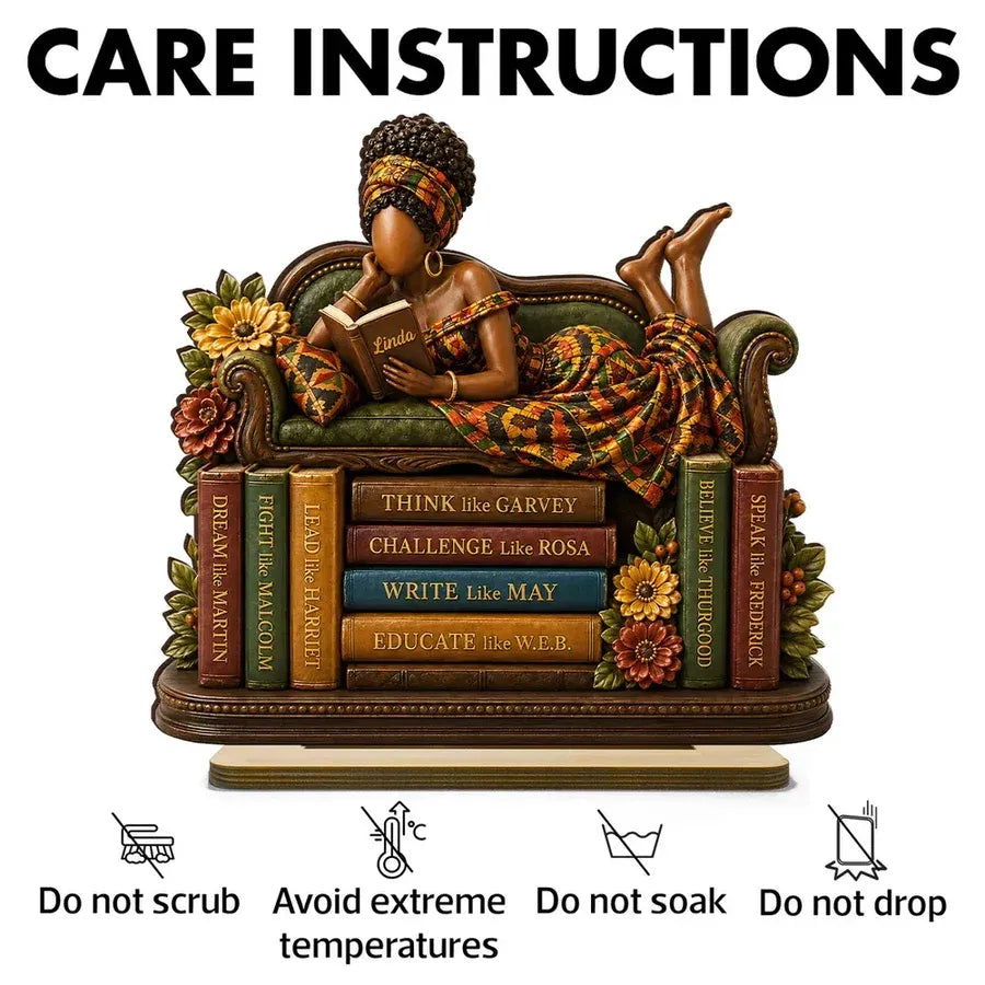 2-Layer Wooden Plaque, Personalized Black History Reading Design